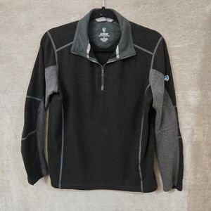 KUHL Interceptr Quarter Zip Fleece Mens Small Black Sweater Gorpcore Outdoors